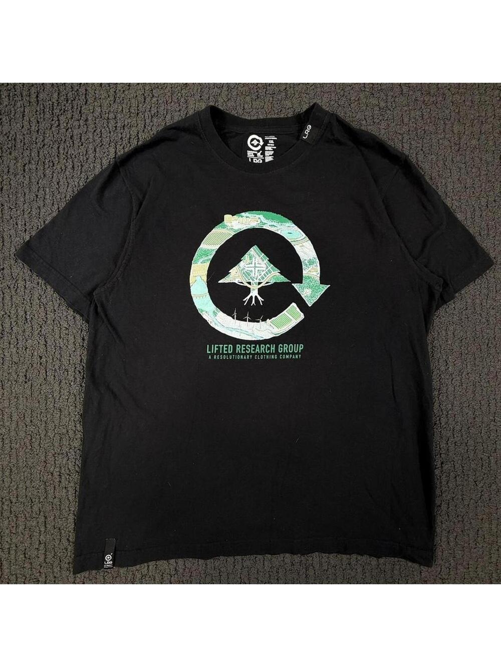 LRG Y2K Skater Black Graphic T Shirt Summer XXL